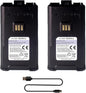 2 Pack BAOFENG UV-5RM Battery 2500mAh Enlarge Capacity for UV-5RH Two Way Radio USB-C Charging 7.4V BL-5RH Li-ion Battery Replacement GM-5RH Walkie Talkie Accessories with Type-c Cable