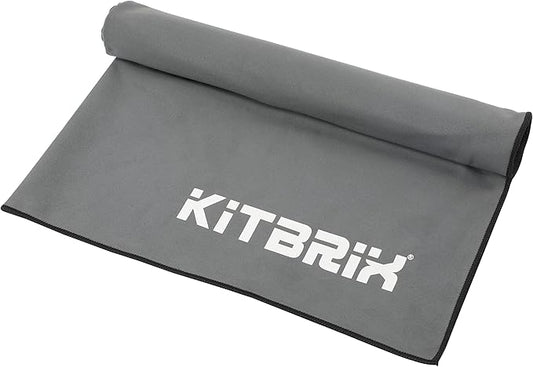 KitBrix Microfiber Quick Dry Swim Towel for Sports, Travel - Lightweight, Absorbent & Fast Drying Beach Towel for Outdoor Sport, Soccer, Football, Rugby, Cricket, Triathlon, Swimming, Camping