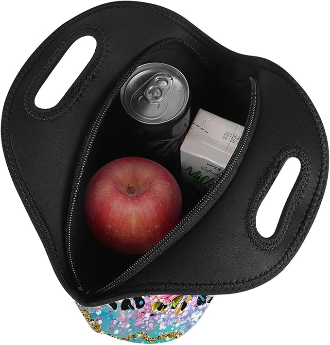 Neoprene Lunch Bags Thermal Insulated Lunch Tote Bag Reusable Washable Neoprene Picnic Bag for Women Men