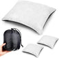 Soaoo 3 Pcs Camping Pillow Inflatable Compressible Memory Foam Foldable Travel Pillow Packable Pillow with Storage Bag for Adult Kid Backpacking Sleeping Traveling Hiking Car Essential Gear (Gray)