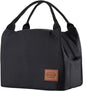 Aosbos Black Lunch Bag Women Insulated Lunch Bags for Adult Lunch Box for Women Lunchbox Lunch Tote Bento Box Cooler Bag for Work Office Picnic