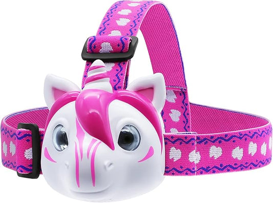 Unicorn Headlamp for Kids, Kids Toys for 3-10 Years Old Girls, LED Headlamp Toys with Elastic Headbands, Perfect Kids Christmas Stocking Stuffers, Gift for Camping, Hiking, Reading, Sleepovers