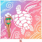 WEKAPO Beach Blanket Waterproof Sandproof Oversized Extra Large Sand Free Beach Mat with Stakes, Storage Bag - Essentials for Outdoor Beach, Picnic (Pinkish Purple Sea Turtle, 8 X 7 FT (1~4 Person))