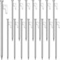 Blulu 24 Pcs 8/12/16 Inch Tent Stakes Heavy Duty Steel Metal Tent Pegs Unbreakable and Inflexible Metal Stakes Tent Spikes for Camping, Yard Decoration, Picnic, Tarp(Silver, 16 Inch)