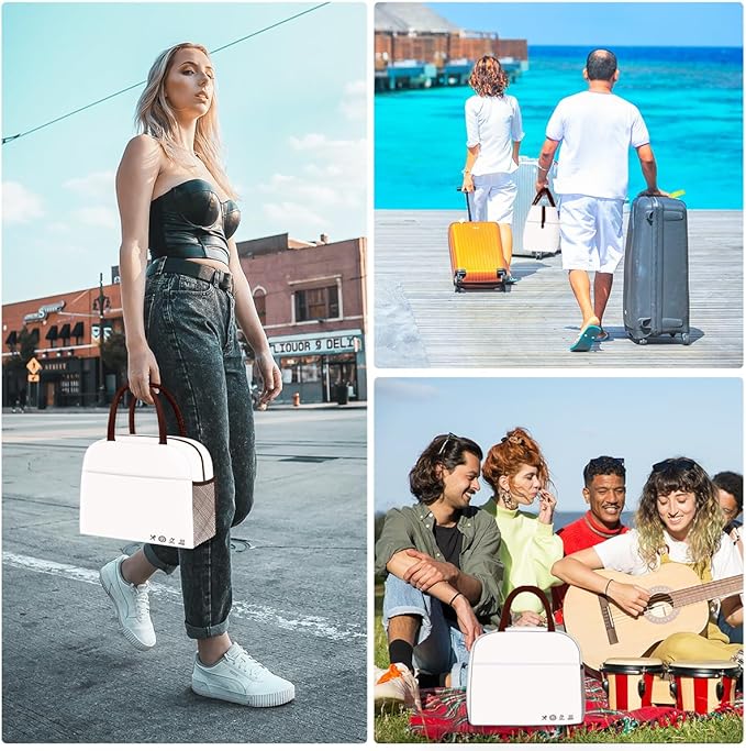 Lunch Bag Lunch Box for Women Men Reusable Insulated Lunch Tote Bag, Handbags Case High Capacity for Travel Work Picnic,white