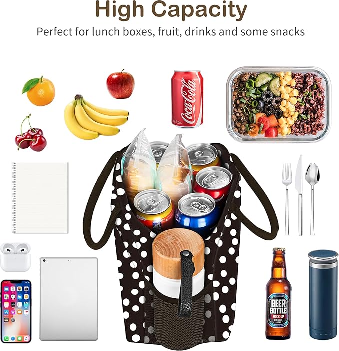 Lunch Bag Lunch Box for Women Men Reusable Insulated Lunch Tote Bag,Leakproof Thermal Cooler Sack Food Handbags Case High Capacity for Travel Work Picnic Beach