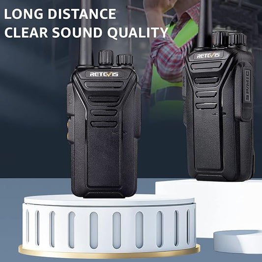 Retevis RT27 Walkie Talkies,Two Way Radio with Shoulder Speaker Mic,2 Way Radios Long Range,USB Charging Base,Local Alarm,Walkie Talkie for Adults Construction Site School Security(5 Pack)