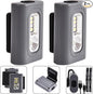 Rechargeable Running Light, 2Pack Waterproof LED Clip-On Light for Runners with 6 Lighting Modes, Reflective Running Gear for Hiking, Running, Biking, Walking Dog, Car Repair, Emergency (Grey)