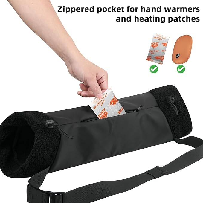 Xxerciz Football Hand Warmer Pouch, Hand Warming Pouch Durable Nylon Belt Hand Muff Warmer with Adjustable Strap and Zipper Pocket, Perfect for Camping Football Hiking Hunting