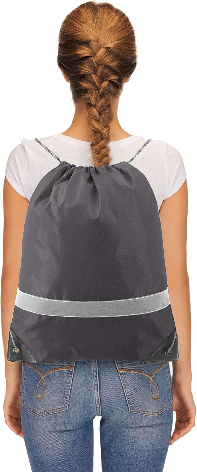 BeeGreen Drawstring Backpack Bags 20,30,50 Packs Reflective String Bags for Gym Sport Trip Cinch Sack DIY for Women Men