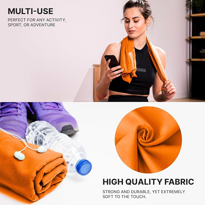 Microfiber Towel 60” by 36” for Camping, Yoga, Gym, Travel - Highly Absorbent Cleaning Cloth, Quick Drying Lightweight Material - Lint Free, Scratch Free Towels Washable and Reusable