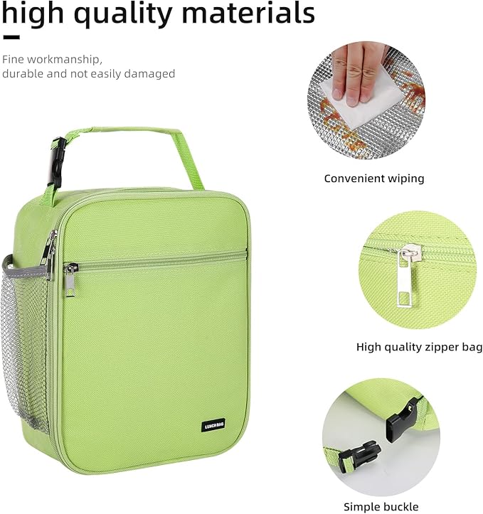 Lunch box Lunch bag for men women Insulated Lunchbox Lunch bags for Work Picnic Travel (Light green)