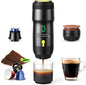 Portable Electric Espresso Machine, Car Self-Heating Coffee Maker with USB-DC, Travel Coffee Machine for Camping, Compatible With NS Capsules & Ground Coffee, Portable Coffee Maker for Hiking, RV,Home