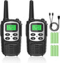 Rechargeable Walkie Talkies,Fvamom Walkies Talkies for Adults with 22 Channels,Long Range Walkie Talkies with NOAA Weather Channels,VOX LCD Display LED Flashlight for Hiking Camping Trip(Silver)