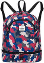Dry Wet Drawstring Backpack with Shoe Compartment for Women Adjustable Gym Bag