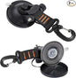 CONBOLA Suction Cups Hooks,Heavy Duty 2 Pieces with Rotatable Hooks Tie Down Suction Cup Camper Accessories with Viscous Silicone Strong Power for Car Boat Awning Camping Trap.(2 pcs,Orange)