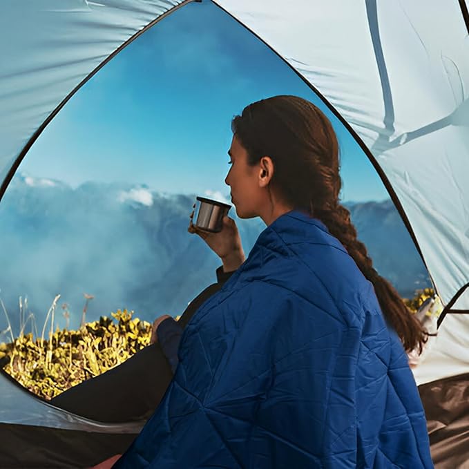 Outdoor Waterproof Blanket, Foldable Fleece Stadium Blanket for Outdoor Sports Event,Camping,Concerts, Car,Pet,Picnics -Windproof, Wearable,Machine Washable 80"x58"