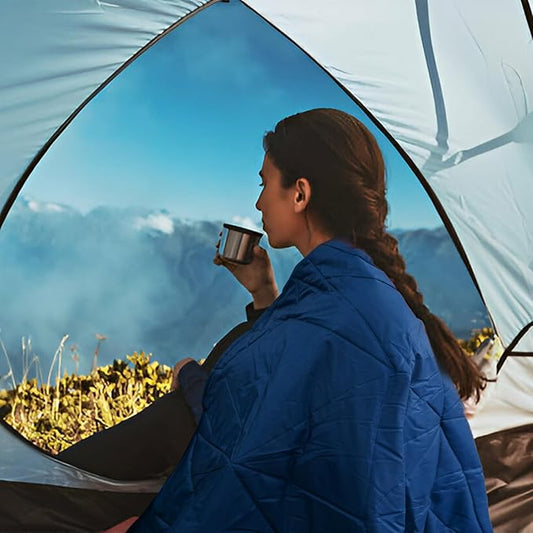 Outdoor Waterproof Blanket, Foldable Fleece Stadium Blanket for Outdoor Sports Event,Camping,Concerts, Car,Pet,Picnics -Windproof, Wearable,Machine Washable 80"x58"