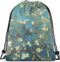 Blossoming Almond Tree Drawstring Backpack Water Resistant Lightweight Gym Sackpack For Hiking Yoga Gym Swimming Travel Beach