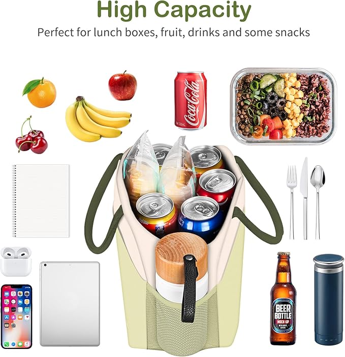Lunch Bag Women, Lunch Box for Women Men Reusable Insulated Lunch Tote Bag, Handbags Case High Capacity for Travel Work Picnic