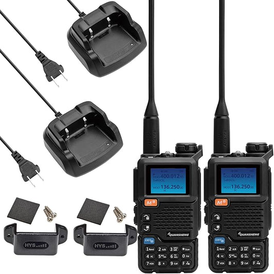 Quansheng UV-5R Plus Walkie Talkies for Adults Long Range - 2 Way Radios Rechargeable,Hiking Accessories Camping for Hams with NOAA Weather Alert,VOX, CTCSS/DCS, Charge-Base;