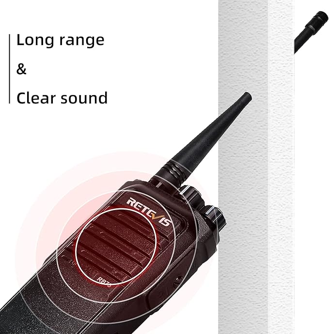 Retevis RB75 GMRS Two Way Radio, 4500mAh Big Battery, Waterproof Walkie Talkies Long Range, Hands-Free, Walkie Talkie with Earpiece for Hiking Camping Cruise (2 Pack)