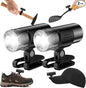 Waterproof Clip on Flashlight 2 Packs,Super Bright LED Rechargeable Night Running Lights,Suitable for Use with Headlights for Camping,Maintenance,Night Fishing,Jogging and Dog Walking