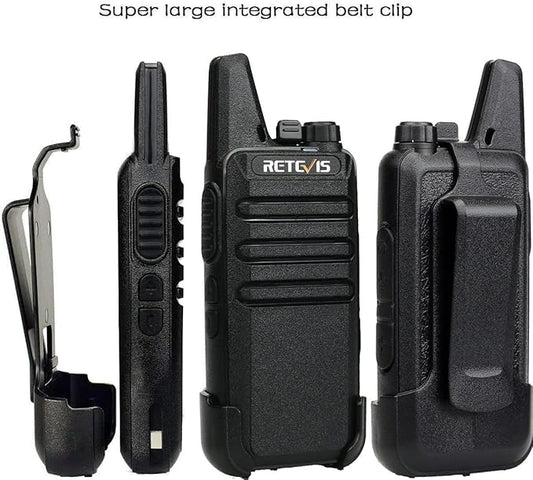 Retevis RT22 2 Way Radios Walkie Talkies,Rechargeable Long Range Two Way Radio,16 CH VOX Small Emergency 2 Pin Earpiece Headset,for School Retail Church Restaurant (Packed in Pairs with 5 Boxes)