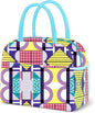 Lunch Bag Lunch Box for Women Men Reusable Insulated Lunch Tote Bag,Leakproof Thermal Cooler Sack Food Handbags Case High Capacity for Travel Work Picnic Beach,Geometric