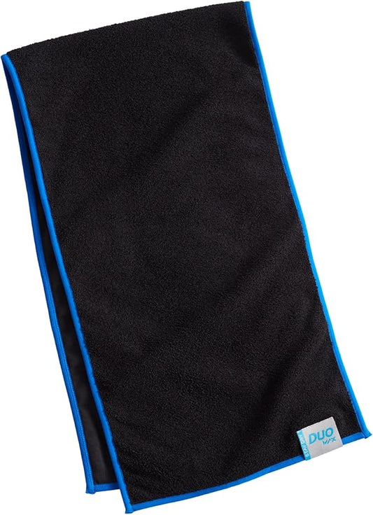 Mission Dual Action Cooling & Drying Towel, Black/Lapis Blue - Cools Up to 6 Hours - Moisture & Sweat Absorbent - UPF 50 Sun Protection - Machine Washable