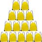 Drawstring Bags Bulk 14 Pcs Drawstring Backpack Bulk Cinch Bag Sackpack for Men Women Gym (Yellow)