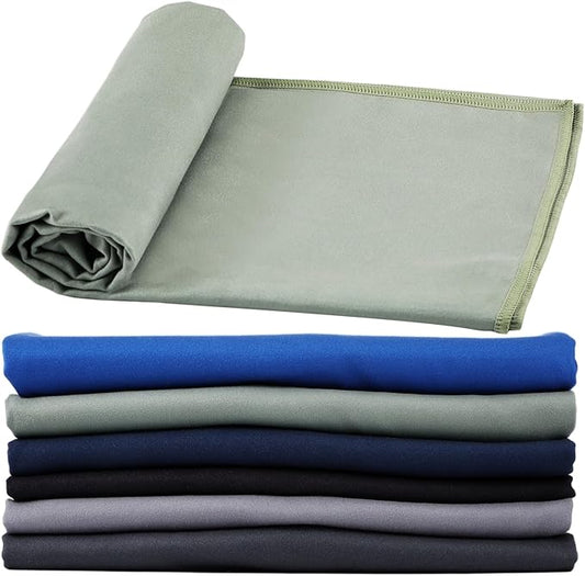Tranqun 6 Pcs Quick Dry Towel Colored Microfiber Travel Towel Camping Towels Lightweight Absorbent Compact Backpacking Towel Microfiber Gym Towel for Sweat Beach Bath Yoga Hiking Pool 24 x 48 inch