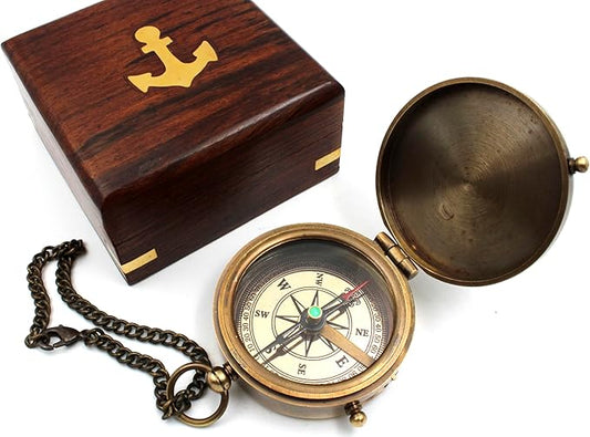 to My Husband Brass Compass Engraved – Son Birthday Gifts, Graduation, Confirmation, Baptism Gifts, Stocking Stuffer, Valentine's Day Gift for Husband
