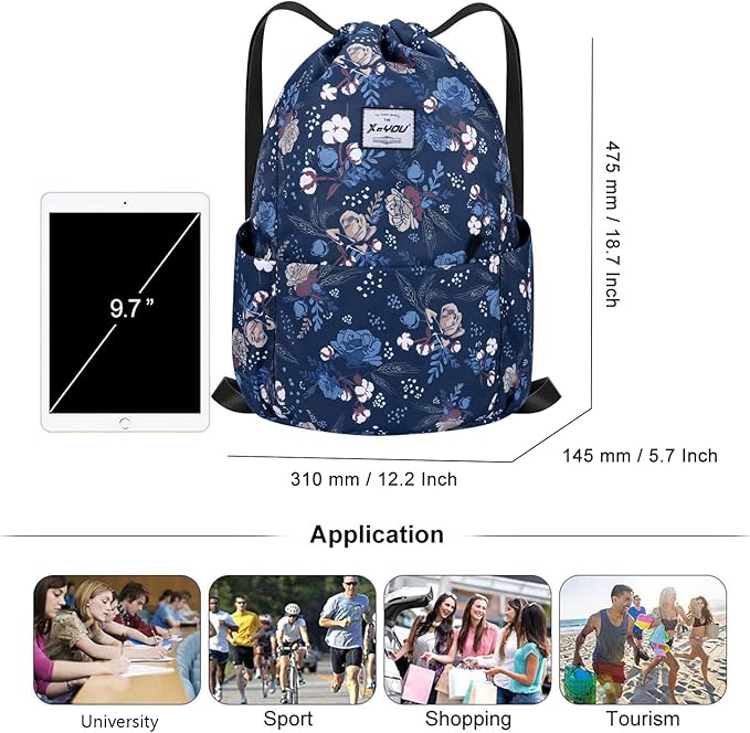 XEYOU Drawstring Sports Backpack Lightweight Gym Yoga Sackpack Shoulder Rucksack Casual Outdoor Daypack for Women and Men