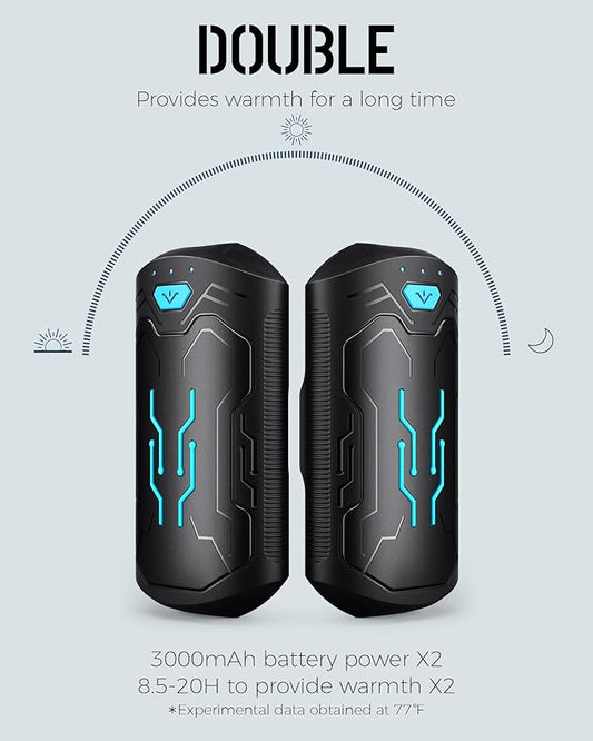 Hand Warmers Rechargeable 2 Pack, ROFWIZ 6000mAh Electric Portable Pocket Heater, are Great Warm Gifts for Women, Men, Heat Therapy, Raynauds, Outdoors, Hunting, Golf, Camping Gear