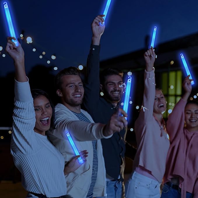 Sotiff 96 Pcs 6 Inch Large Bright Glow Sticks Light Sticks Halloween Favors Emergency Chem Sticks Cheer Stick for Party Activities Birthday Wedding Concerts Halloween Decor