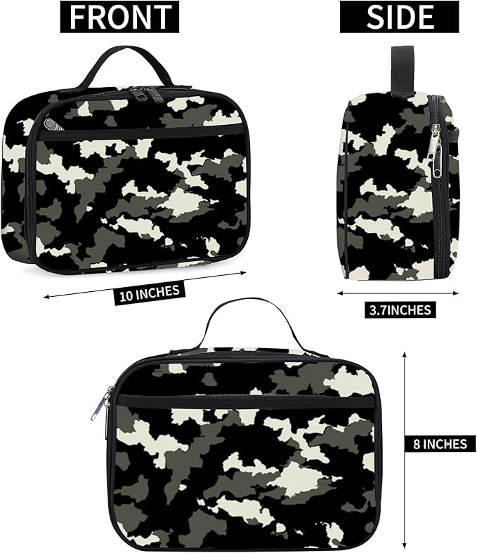 rickyh style Lunch Box with Padded Liner, Spacious Insulated Lunch Bag Durable Thermal Lunch Cooler Pack with Strap for Men Women Boys Girls Adults School Sports Beach Picnic Work Camp,2 Pocket