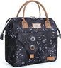 Lekesky Lunch Box Women Men Lunch Bag Wide-Open Lunch Tote Bag, Black