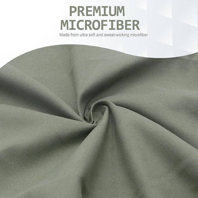 Eunzel 2 Set Quick Dry Camping Towel, Microfiber Travel Towel Super Absorbent Fast Drying Towel for Camping, Beach, Gym, Backpacking & Swimming(Two 3-Piece Towel Sets, Army Green)
