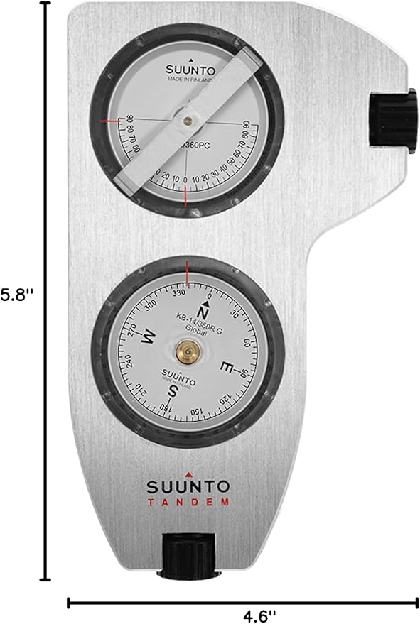 SUUNTO Tandem 360PC/360R G Compass/Clinometer: 2-in-1 Precision Compass and Clinometer for Professionals,white