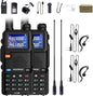 BAOFENG 2 Packs UV-5RM Two Way Radio Multi-Band Long Range Walkie Talkie NOAA USB-C Charging Upgrade of UV-5R Ham Radio Air Band 1.77in LCD Screen with 771 Antenna Headset