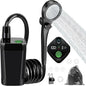 Portable Camping Shower, 6000mAh Rechargeable Outdoor Shower Pump with LED Display, 3 Spray Modes, IPX7 Waterproof Camping Shower Kit for Hiking, Travel, Car Washing, RV, Pet Bath