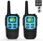 Walkie Talkies Long Range for Adult, MT10 Rechargeable Walkie Talkies FRS Two Way Radio, NOAA, 1200mAh Li-ion Battery USB-C Cable, LED Flashlight,VOX Walkie Talkie for Camping 2Pack (Blue)
