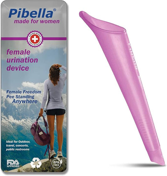 Travel Female Urination Device + Portable Urinals for Women, Camping Hiking, Outdoor Activities & More (Reusable), Pink