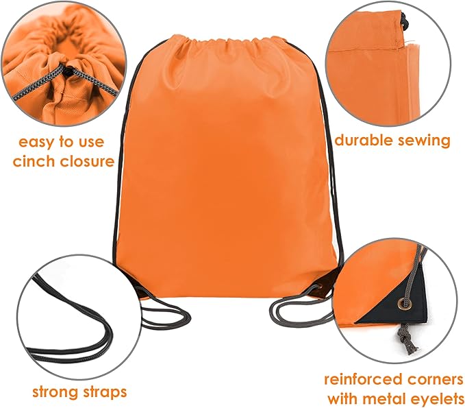 BeeGreen Drawstring Backpack Bags 20,30,50 Packs Reflective String Bags for Gym Sport Trip Cinch Sack DIY for Women Men