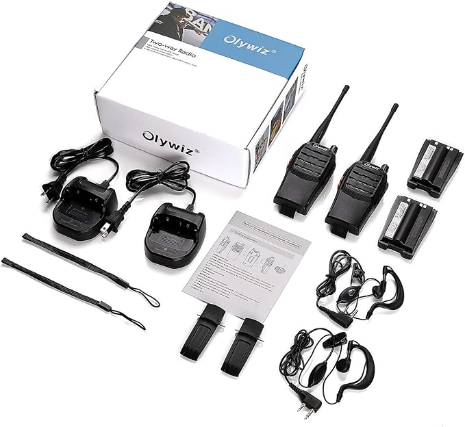 Walkie Talkies for Adults, 16 Channels, Rechargeable, with Flashlight, Li-ion Battery, Charger, 4 Pack