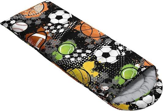 Kids Sleeping Bag for Boys Girls,Cute Puppy Print-Lightweight Warm Portable Outdoor Indoor-Waterproof Cold Weather Resistant Sleeping Bag for Camping Hiking
