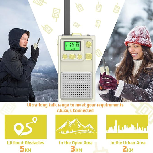 Walkie Talkies for Adults, Selieve 2 Way Radio Long Range 2 Pack with 22 Channels, Walkie-Talkies with LED Flashlight, VOX Function, Keypad Lock for Hiking Camping Trip (White)