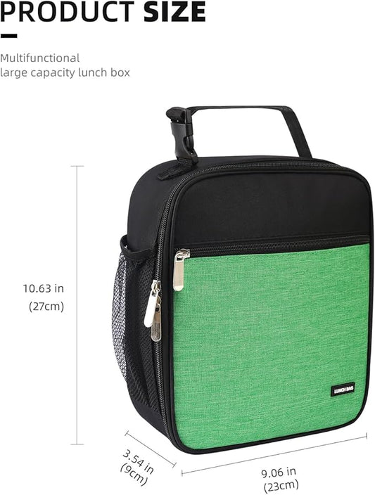 Lunch box Lunch bag for men women Insulated Lunchbox Lunch bags for Work Picnic Travel (Thicken green)