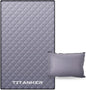 Titanker Outdoor Picnic Blankets, Camping Blanket Waterproof Blanket and Outdoor Pillow 2-in-1, 83''X 55'' Stadium Blanket with Storage Bag, Car Blanket for Hiking, Camping, Gradient Gray